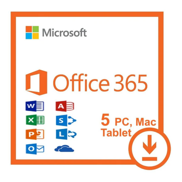 Microsoft Office 365 Account  5 Users 5 TB License PC and MAC 1 year